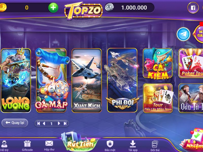 Kho game khủng nhiều tựa game hấp dẫn của Topzo